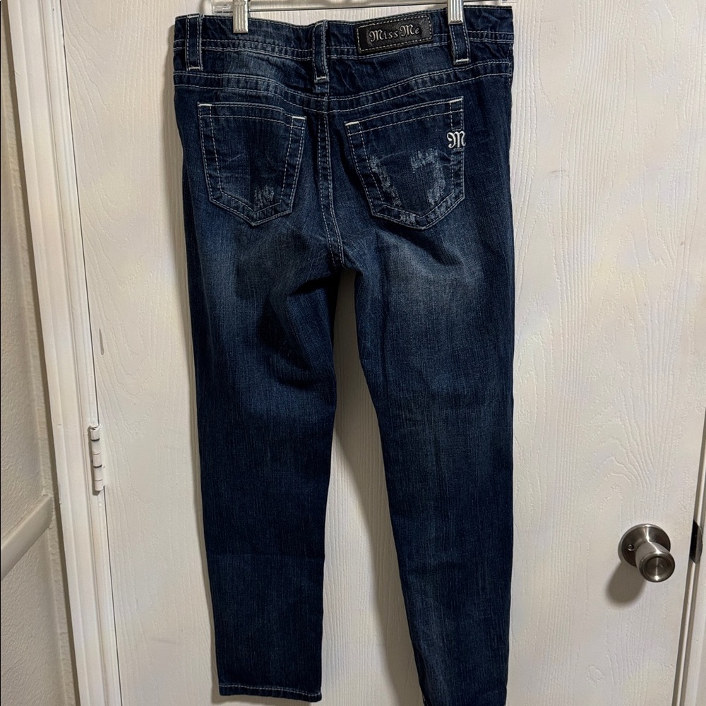Miss Me Boyfriend Mid-Rise Ankle Distressed Denim Medium Wash Jeans Women’s‎ 27 - Picture 5 of 12